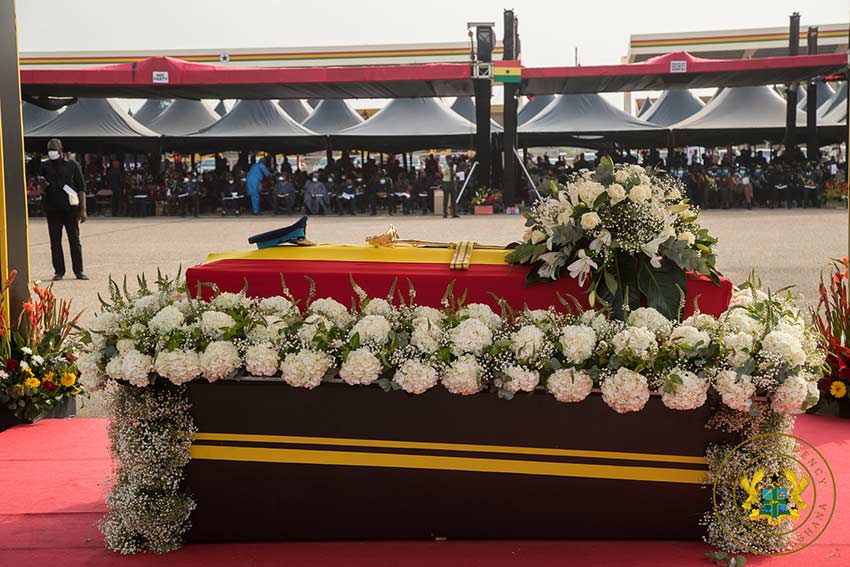 The late Ghanaian President Jerry John Rawlings lies in state in Accra during three days of national mourning in January.