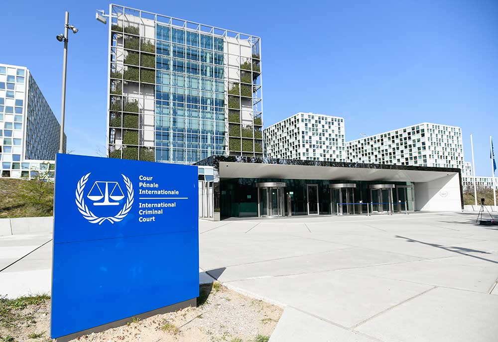 The International Criminal Court building in The Hague, Netherlands..