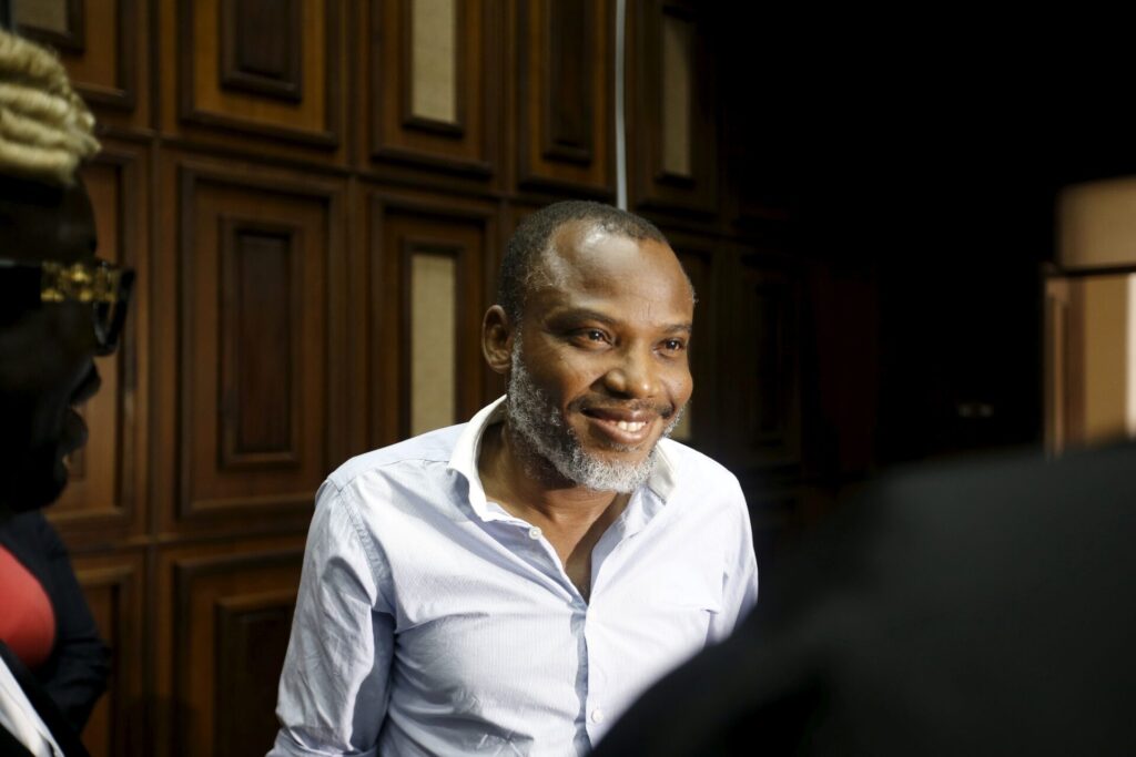 Nnamdi Kanu, leader of an Igbo rebel militia in southeastern Nigeria,
was sentenced to life in prison last November after being convicted on terrorism charges.