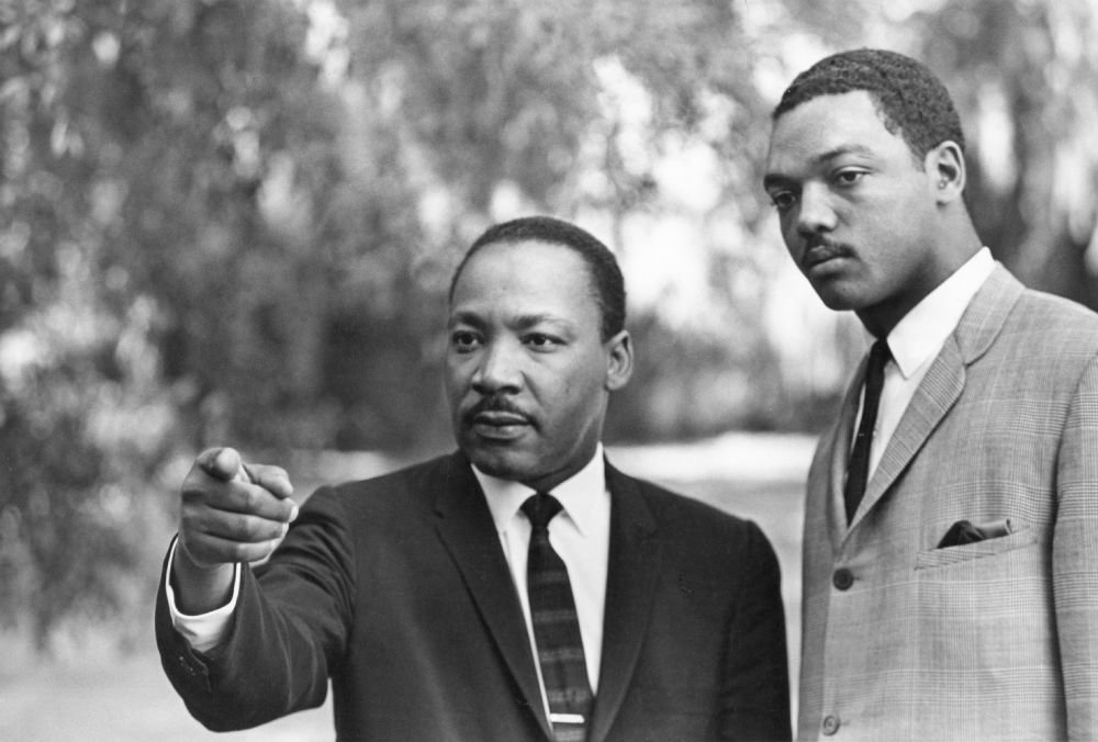 A young Jesse Jackson with Dr. Martin Luther King in 1966. He became a member of Dr. King’s inner circle in his mid-twenties, and was assigned to work organizing in the North.