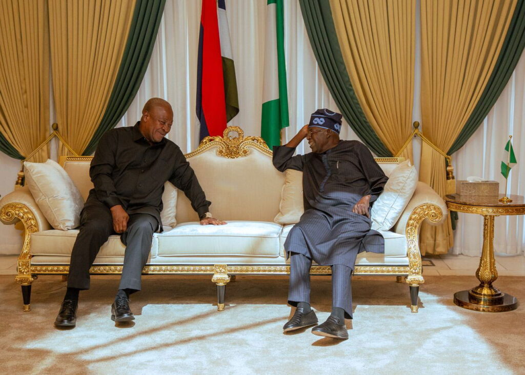 President Mahama with Nigeria President Bola Tinubu. As he prepares to assume the presidency of the African Union next year, he says his objective is “to ensure Africa is no longer spoken about, but listened to. A continent that will account for a quarter of the world’s population and a multitrillion-dollar economy cannot continue to operate at the margins of global decision-making.” 