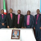 Burundian religious leaders pay homage following the death of former President Pierre Nkurunziza, at the State House in Bujumbura, Burundi on June 10, 2020. Burundian religious leaders pay homage following the death of former President Pierre Nkurunziza, at the State House in Bujumbura, Burundi on June 10, 2020.