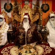 Emir of Jiwa, Alhaji Idris Musa, sits during the traditional wedding ceremony of his 7 children in Abuja, Nigeria, on December 26, 2020. Emir of Jiwa, Alhaji Idris Musa, sits during the traditional wedding ceremony of his 7 children in Abuja, Nigeria, on December 26, 2020.