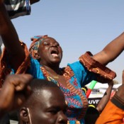 A woman reacts during a pro-coup demonstration on January 25. A woman reacts during a pro-coup demonstration on January 25.